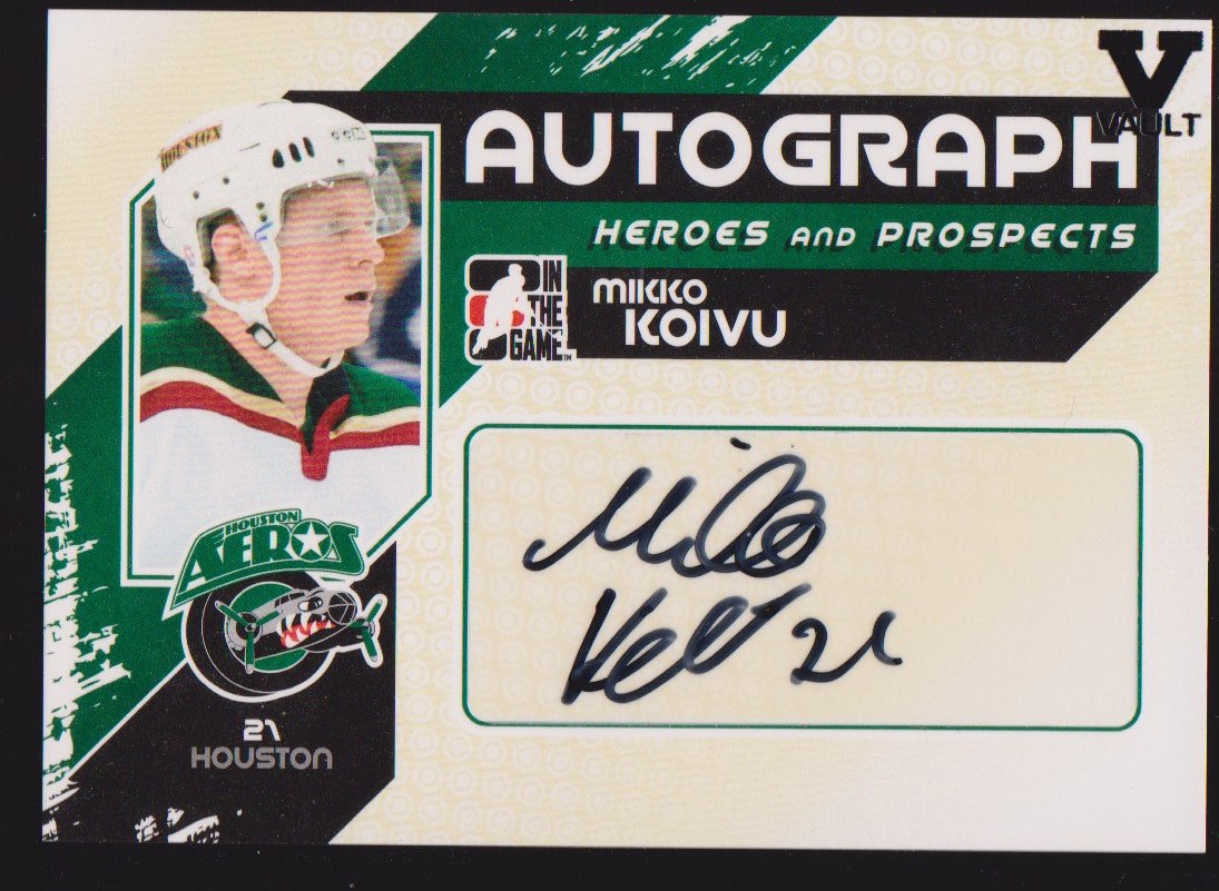 2010-11 ITG Heroes and Prospects Autographs #AMKO Mikko Koivu (image for) 2010-11 ITG Heroes and Prospects Autographs #AMKO Mikko Koivu